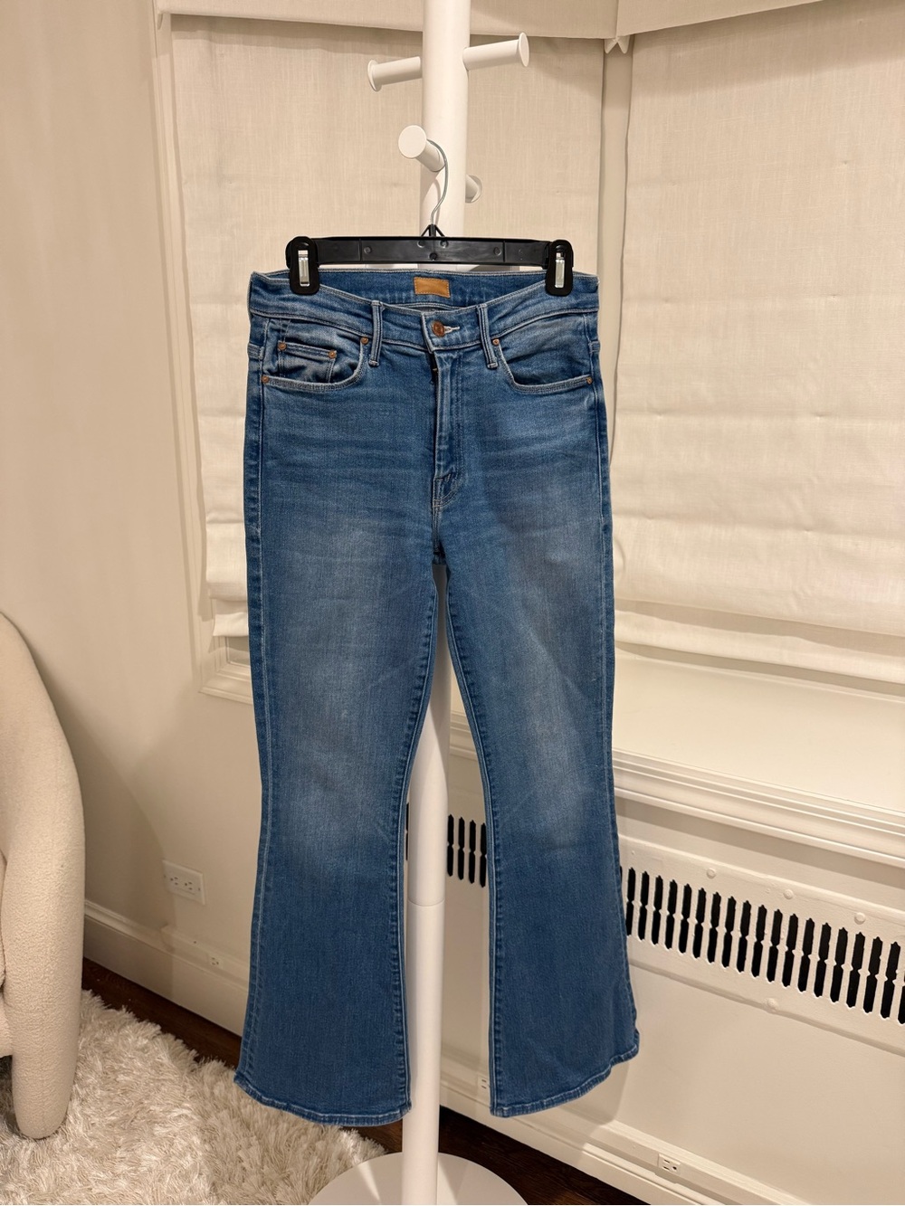 MOTHER Blue Mid-Rise Flare Jeans